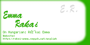 emma rakai business card